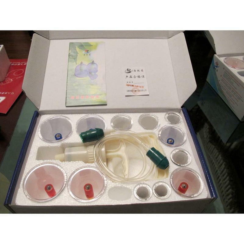 Chinese Body Cupping Massage Therapy Traditional Treatment 12 Pcs Cups + Cube e5