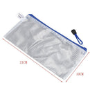 Blue White Net Inside Zipper Pouch Holder 210mmx110mm for A6 Paper I6W3