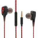 Dual Coil 3.5mm Wired In Ear Headsets Volume Control For Heavy Bass