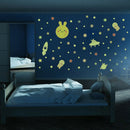 3pcs/set Luminous Star Rabbit Wall Stickers Waterproof Room Decor Decals