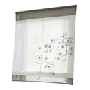 Liftable Floral Short Roman Curtain Drape Window Sheer Voile 60x120cm Grey