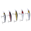 5pcs Fishing Bass Lures Diving Crankbait Minnow Bait Crank Baits Hook Tack_