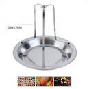 1set Chicken Roaster Upright Holder Rack Non-stick BBQ Baking Pan Grilling T Bj