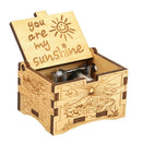 Retro Hand Cranked Music Box Wood Carved Kid Child Birthday Gift Home Decor