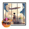 DIY Diamond Painting Kits Girl Pushing Luggage Full Round Drill Picture Art