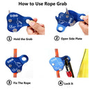 Red Durable Outdoor Climbing Rope Grab Protecta Safety Gear Fits 10mm-13mm