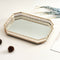 Mirror Tray, Vanity Tray with Eight Corner Metal for Dresser Bathroom Bedroom
