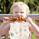 10pcs Cartoon Fruit Thick Disposable Baby Bibs with Food Catcher Pocket A