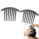 2Pcs Women Girls Black Plastic Side Clip Hair Comb Slide Headwear Accessory NRO