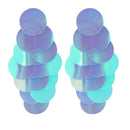 Plastic Sheet Circle Sequins Long Tassel Pendant Earrings Fish Scale Sequin