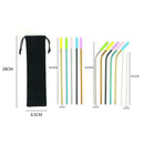Steel Drink - Straw Bend Straight Stainless Tea Straw 12PCS Juice Tube Milk HX1Y