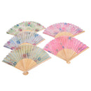 Chinese Folding Silk Pocket Flower Hand Fan Wedding Dance Party Color Random JS