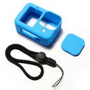 Silicone Housing Cover for GoPro Hero 9 with Lens Cap + Lanyard (Blue) A