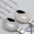 5X(Folding Fork Spoon Portable Tableware Outdoor Camping Tableware Stainle I3U1)