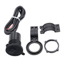 USB Motorcycle Mobile Phone Power Supply Charger  Port Socket 12V Black