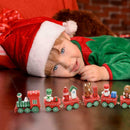 Mini Wood Christmas Train Children\'s toys for holiday decorations