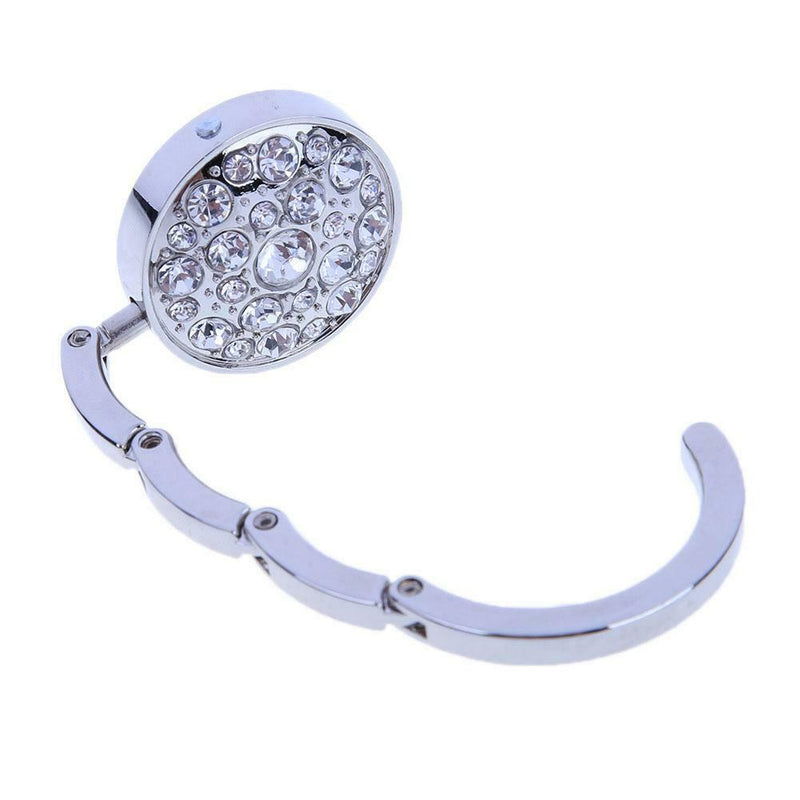 Portable Alloy Rhinestone Foldable Purse Bag Hanger Handbag Hook Table