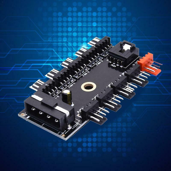 4 Pin PWM Fan HUB Splitter Chassis Four Cooler Fan Temperature Controller Board
