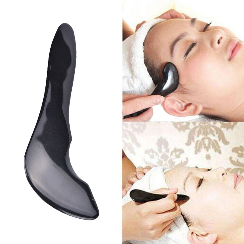 Natural Black Obsidian Stone Skin Care Facial Full Body Massager Beauty Tools 3C