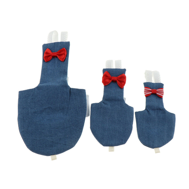 2x Parrot Diaper Washable Nappies Flight Suit for Small to Large Birds Denim