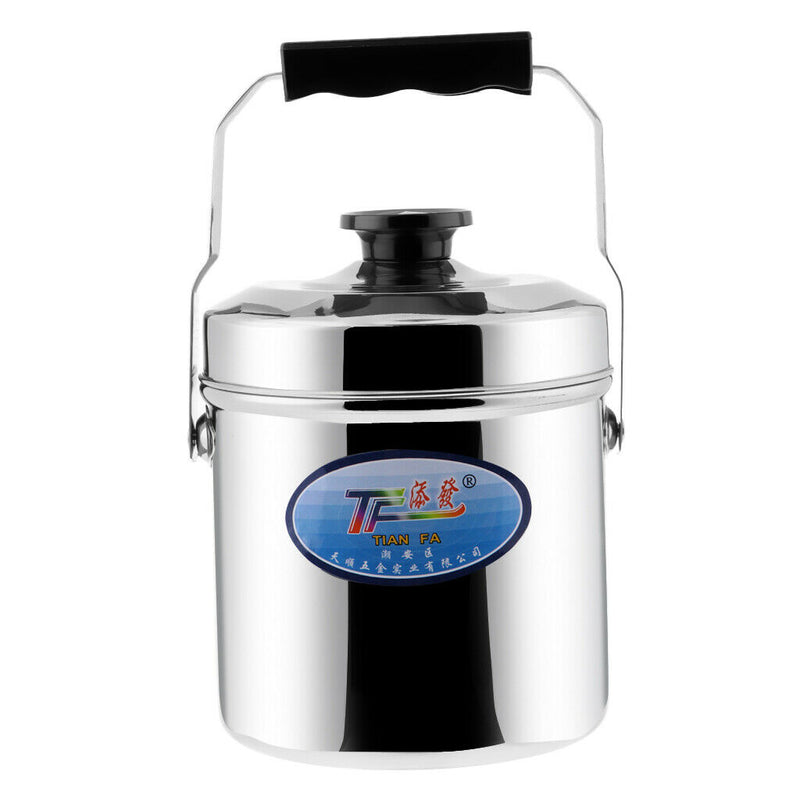Loop Handle Cooking Pot Cans Dual Layer Mess Tin Pan Stove Lunch Box 12 cm