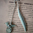 1XLuminous Night Flying dragon Bookmark Label Read Maker Book Stationery Silver3