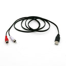 USB To 2 RCA Cable USB Adapter To Audio Jack Easy Operation Cable