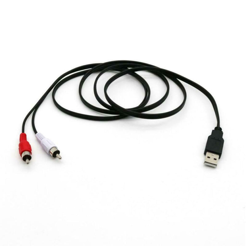 USB To 2 RCA Cable USB Adapter To Audio Jack Easy Operation Cable