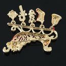 Christmas Brooch Pin Xmas sled gifts