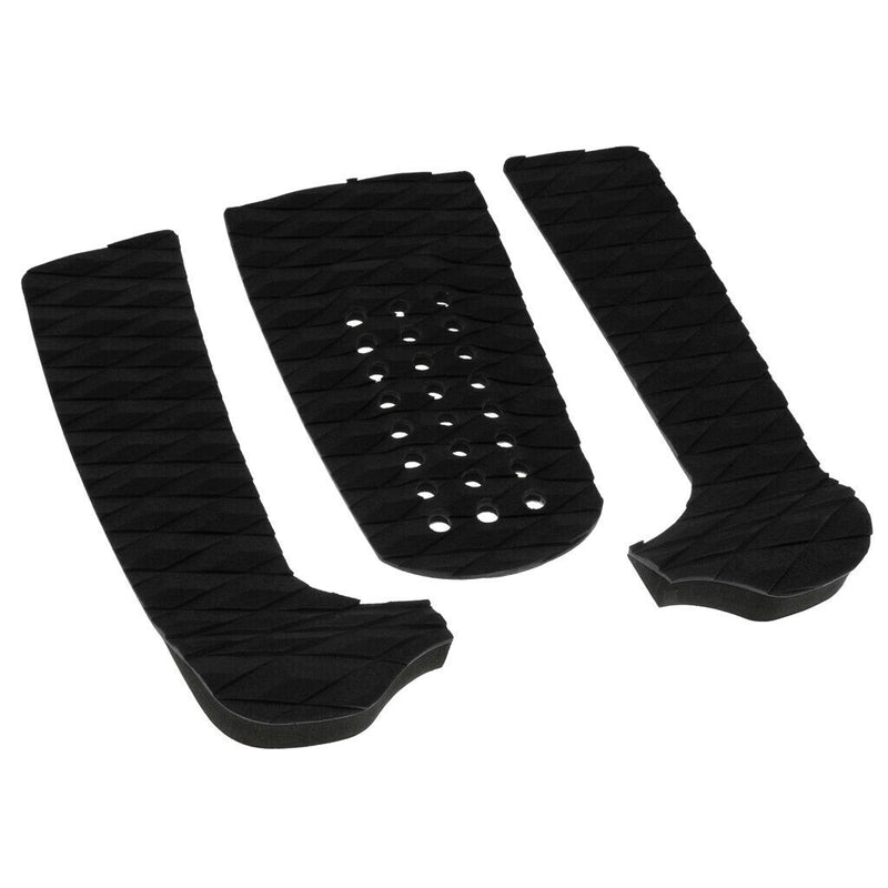 3 Piece BLACK Diamond Surfboard Traction Pad Tail Pad Deck Grip Accessories
