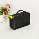 3 Layers Large Pencil Pen Case Eye Brush Makeup Storage Bag 55 Holes Black