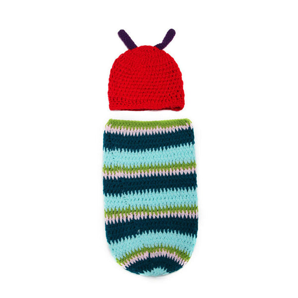 Cute Caterpillar NewBorn Baby Boy Girl Photography Suit Infant Knit Outfit