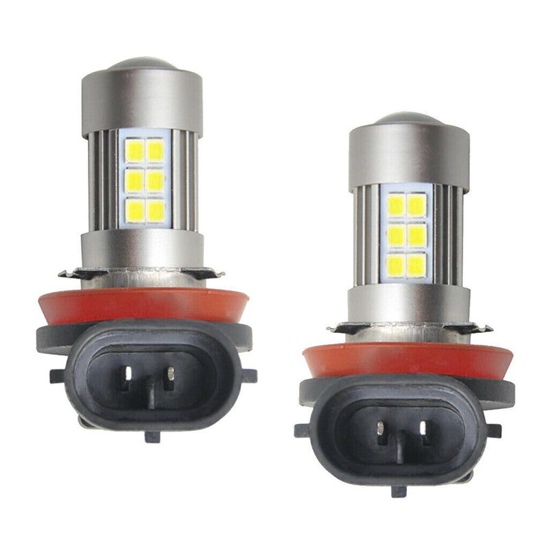 2X H11 H8 Super Bright White LED Bulbs 27SMD 21W Lamp For FogLight Headlight