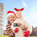Cute Christmas Antler Headband Bow Hair Band Head Hoop Girl Party Costumes Prop