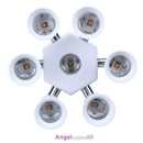 6 in 1 Adjustable E27 Base Head Light Lamp Bulb Adapter Holder Socket Splitter