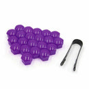 20 pcs Purple Plastic Wheel Lug Nut Bolt Cover Cap with Removal Tool for Ca I7U5