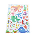 Lovely Mermaid and fishes Wall Stickers For Girls Bedroom Window Wall Decals 3C