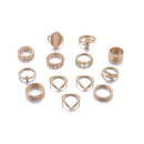13x Mujer Golden Crystal Turtle Finger Rings Knuckle Midi Ring Sets Boho Q7 Y2W3
