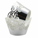 Cupcake Wrappers 60 Filigree Artistic Bake Cake Paper Cups Little Vine Lace W2S4