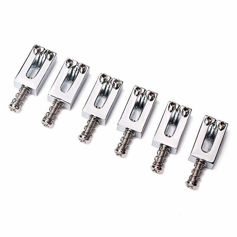 6 Pieces Electric Guitar Bridge Saddles Flat Set for Strat Tele Guitar Repl
