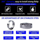 140PCS 304 Stainless Steel Single Ear & Clamp/Ear Hose Clamps Crimping Tool Kit