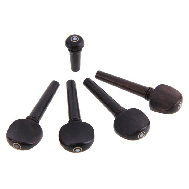 4/4 Ebony Violin Parts Tailpiece Pegs Chinrest Maple Bridge Set