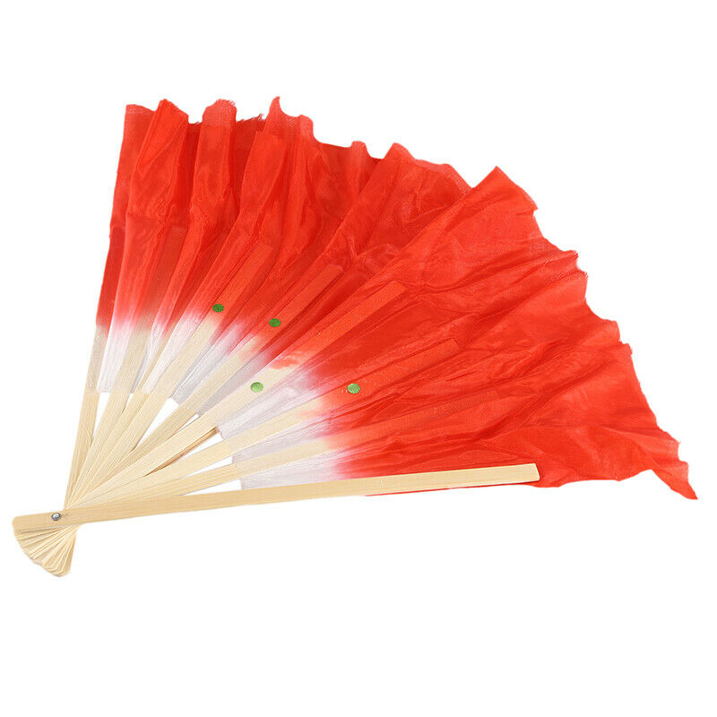 Hand Made Belly Dance Dancing Bamboo Long Fan Red 2 Pcs I8V1