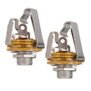 2 Pcs 6.35mm 1/4'' Stereo Output Jack Socket Plate for Electric Guitar Parts
