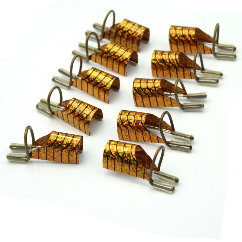 10x Professional Nail Tips Art Forms Reusable UV Gel Acrylic French Too CQC