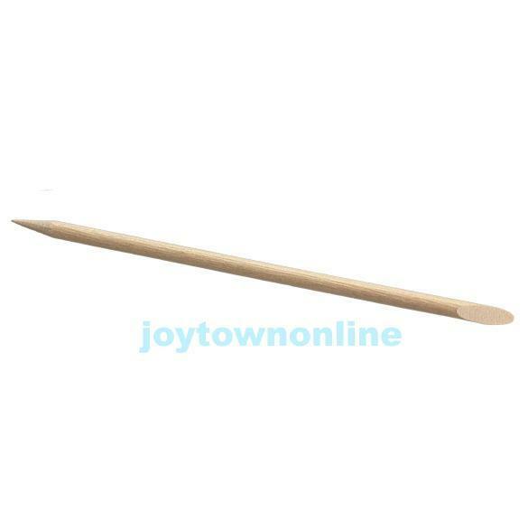 100pcs Nail Art Orange Wood Stick Cuticle Pusher Remover for Manicures Pedicure