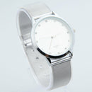 Gorgeous Quartz Analog Couple Watch with Rhinestone Decor White Dial