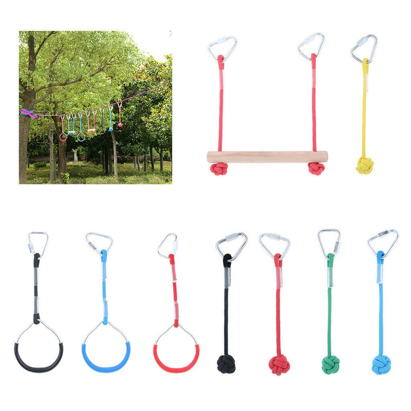 Heavy Duty Iron Playground Kids Gymnastic Rings Black