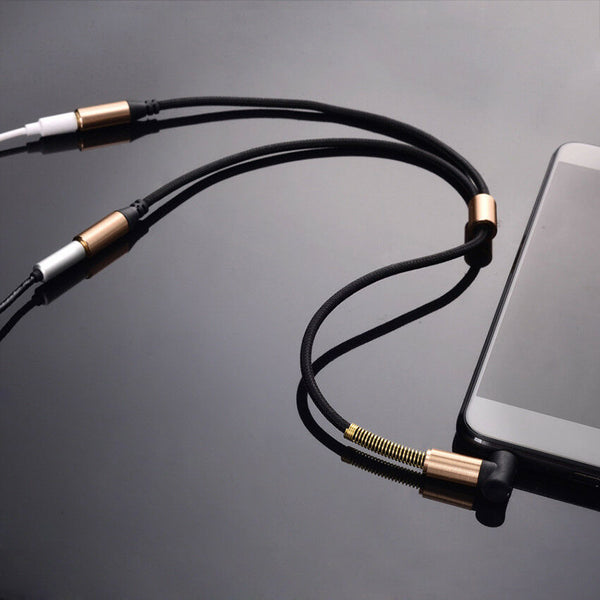 Premium 3.5mm Y Splitter 1 Male Jack to 2 Female Headphone Audio Extension Cable