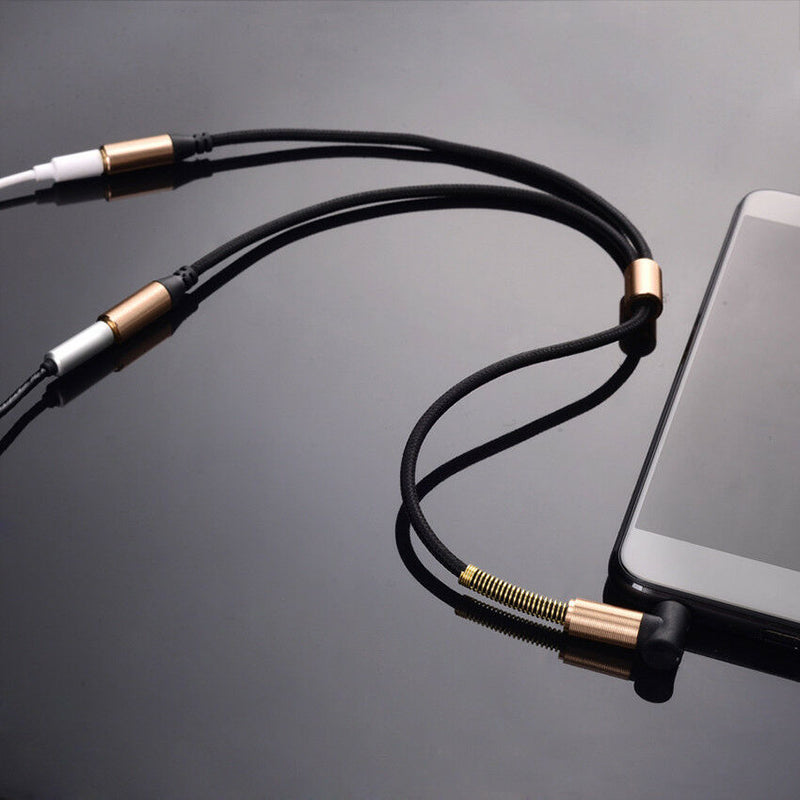 Premium 3.5mm Y Splitter 1 Male Jack to 2 Female Headphone Audio Extension Cable